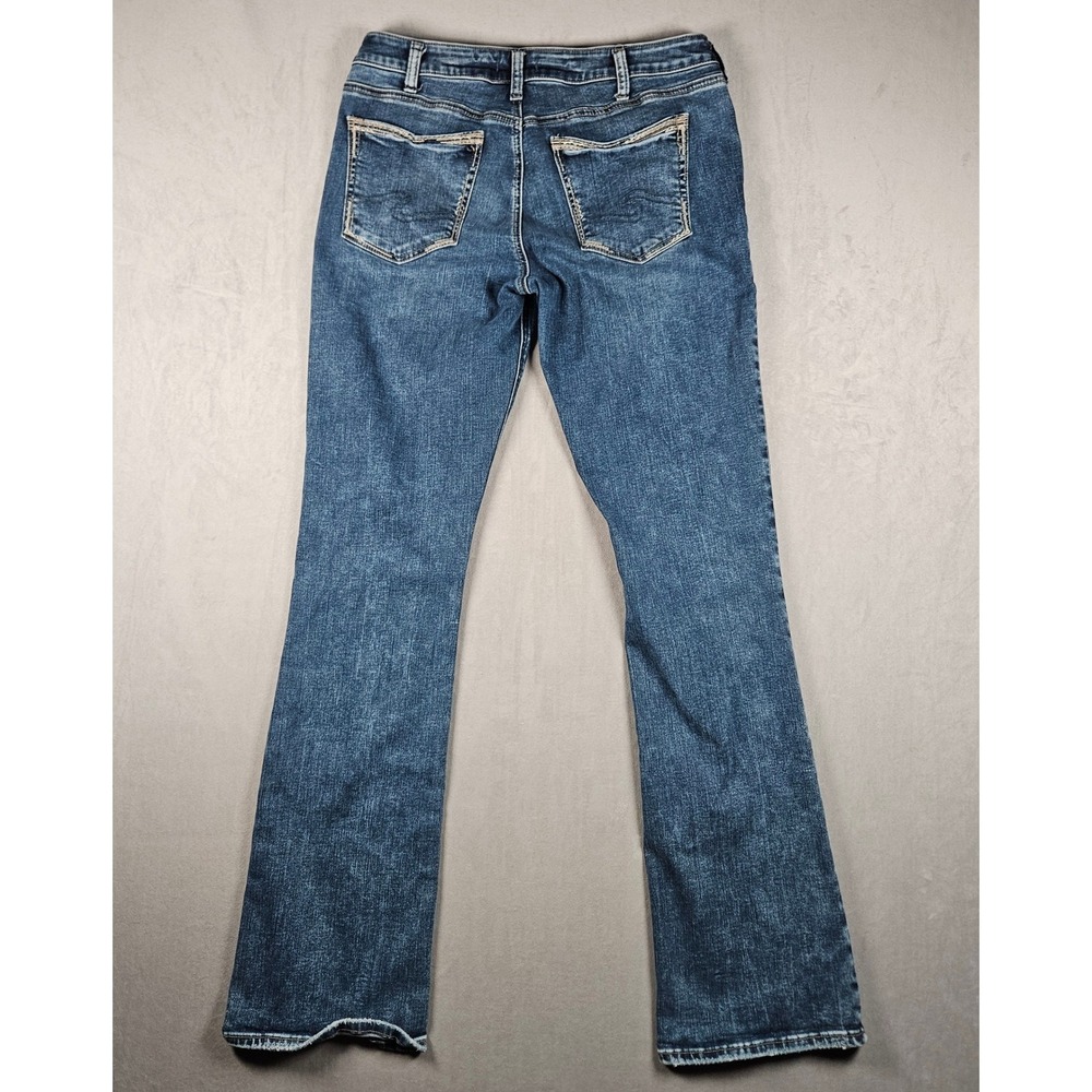 Silver Jeans Avery Slim Boot Womens 34x35 Blue Mid Rise Contoured Western Rodeo - Picture 2 of 12